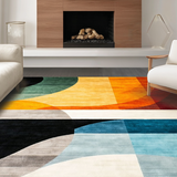 Ultra Soft Area Rug, Non Slip, Stain Resistant, Washable Area Rugs for Living Room, Bedroom, Contemporary Linear Layered Aesthetics(Yellow)