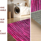 Ultra Soft Area Rug, Non Slip, Stain Resistant, Washable Area Rugs for Living Room, Bedroom, Chic Hot Pink Zebra Motif(Pink)