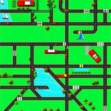 Playful Cityscape Road Map(Green)