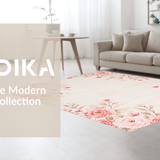Ultra Soft Area Rug, Non Slip, Stain Resistant, Washable Area Rugs for Living Room, Bedroom, Rose Cozy Modern Aesthetic(Beige)