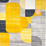 Ultra Soft Area Rug, Non Slip, Stain Resistant, Washable Area Rugs for Living Room, Bedroom, Striking Bold Color Contrast Art(Yellow)