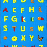Ultra Soft Area Rug, Non Slip, Stain Resistant, Washable Area Rugs for Living Room, Bedroom, Whimsical Cartoonish Letter Design(Blue)