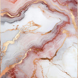 Ultra Soft Area Rug, Non Slip, Stain Resistant, Washable Area Rugs for Living Room, Bedroom, Elegant Abstract Rose Gold Swirls(White)