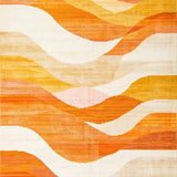 Ultra Soft Area Rug, Non Slip, Stain Resistant, Washable Area Rugs for Living Room, Bedroom, Elegant Swirling Fluidic Design(Orange)