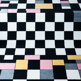 Contemporary Geometric Black and White(Black)