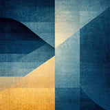 Ultra Soft Area Rug, Non Slip, Stain Resistant, Washable Area Rugs for Living Room, Bedroom, Modern Horizon Rug with Dynamic Blue Gold Spectrum and Linear Geometric Motifs(Blue)