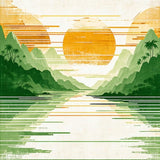 Lively Abstract Waveform Aesthetic(Green)