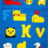 Ultra Soft Area Rug, Non Slip, Stain Resistant, Washable Area Rugs for Living Room, Bedroom, Colorful Educational Animal Motif(Blue)