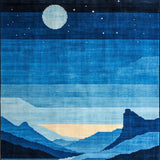 Ultra Soft Area Rug, Non Slip, Stain Resistant, Washable Area Rugs for Living Room, Bedroom, Serene Abstract Starry Theme(Blue)