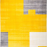 Ultra Soft Area Rug, Non Slip, Stain Resistant, Washable Area Rugs for Living Room, Bedroom, Vibrant Modern Geometric Composition(Yellow)