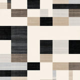 Ultra Soft Area Rug, Non Slip, Stain Resistant, Washable Area Rugs for Living Room, Bedroom, Modern Reversible Patio Area With Elegant Square Motif For Spaces(Beige)