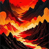 Electric Orange Swirling Design(Red)
