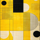 Ultra Soft Area Rug, Non Slip, Stain Resistant, Washable Area Rugs for Living Room, Bedroom, Vibrant Curvilinear Patterned Elegance(Yellow)