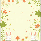 Ultra Soft Area Rug, Non Slip, Stain Resistant, Washable Area Rugs for Living Room, Bedroom, Charming Rabbit Floral Arrangement(Beige)