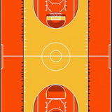 Ultra Soft Area Rug, Non Slip, Stain Resistant, Washable Area Rugs for Living Room, Bedroom, Dynamic Basketball Court Aesthetic(Orange)
