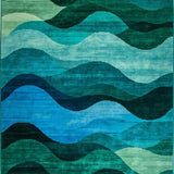 Ultra Soft Area Rug, Non Slip, Stain Resistant, Washable Area Rugs for Living Room, Bedroom, Eclectic Modern Color Splash(Blue)