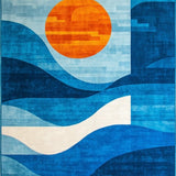 Sophisticated Geometric Wave Motif(Blue)