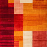 Ultra Soft Area Rug, Non Slip, Stain Resistant, Washable Area Rugs for Living Room, Bedroom, Fiery Abstract Geometric Expressions(Red)