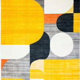 Ultra Soft Area Rug, Non Slip, Stain Resistant, Washable Area Rugs for Living Room, Bedroom, Vibrant Modern Abstract Composition(Yellow)