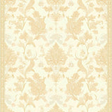 Beige Damask Inspired Area with Fluid Scroll and Hues(Beige)