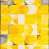 Ultra Soft Area Rug, Non Slip, Stain Resistant, Washable Area Rugs for Living Room, Bedroom, Vibrant Abstract Geometric Delight(Yellow)