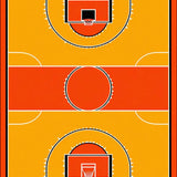Ultra Soft Area Rug, Non Slip, Stain Resistant, Washable Area Rugs for Living Room, Bedroom, Rustic Athletic Court Vibe(Orange)
