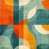 Ultra Soft Area Rug, Non Slip, Stain Resistant, Washable Area Rugs for Living Room, Bedroom, Modern Surfboard Silhouette Rug Cool Mint Slate Tangerine Color Blends(Orange)