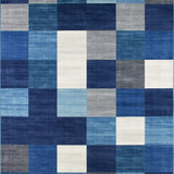 Ultra Soft Area Rug, Non Slip, Stain Resistant, Washable Area Rugs for Living Room, Bedroom, Dynamic Colorful Geometric Arrangement(Blue)