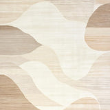 Minimalist Featuring Beige Tones and Abstract Linear Wave Design(Beige)