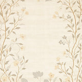 Ultra Soft Area Rug, Non Slip, Stain Resistant, Washable Area Rugs for Living Room, Bedroom, Beige Botanical Runner Featuring Floral Silhouettes and Curved Stems(Beige)