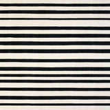 Ultra Soft Area Rug, Non Slip, Stain Resistant, Washable Area Rugs for Living Room, Bedroom, Linear Ebony Accent Rug, Woven Stripe Design, Graphic Woven Floor Covering(Black)