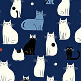 Amusing Cartoon Cat Aesthetic(Blue)