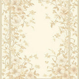 Ultra Soft Area Rug, Non Slip, Stain Resistant, Washable Area Rugs for Living Room, Bedroom, Elegant Area Runner with Delicate Floral(Beige)