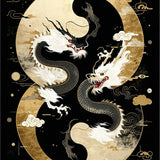 Ultra Soft Area Rug, Non Slip, Stain Resistant, Washable Area Rugs for Living Room, Bedroom, Vivid Contrast Floral Dragon Pattern(Gold)