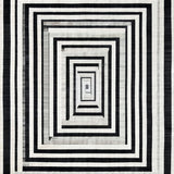 Ultra Soft Area Rug, Non Slip, Stain Resistant, Washable Area Rugs for Living Room, Bedroom, Modern Layered Stripe Rug with Varied Width Black and White Band Patterns(Gray)