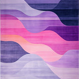 Ultra Soft Area Rug, Non Slip, Stain Resistant, Washable Area Rugs for Living Room, Bedroom, Vibrant Abstract Layered Design(Purple)