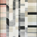 Ultra Soft Area Rug, Non Slip, Stain Resistant, Washable Area Rugs for Living Room, Bedroom, Monochrome Linear Wave Runner Rug with Bold Stripes and Minimalist Contrast(Gray)