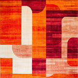Ultra Soft Area Rug, Non Slip, Stain Resistant, Washable Area Rugs for Living Room, Bedroom, Vibrant Copper Toned Artistry(Orange)