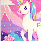 Ultra Soft Area Rug, Non Slip, Stain Resistant, Washable Area Rugs for Living Room, Bedroom, Soft Shag Rainbow Dorm Decor Carpet(Pink)