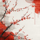 Ultra Soft Area Rug, Non Slip, Stain Resistant, Washable Area Rugs for Living Room, Bedroom, Contemporary Red Blossom Print(Red)
