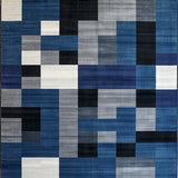 Chic Geometric Blue Gray Motif(Blue)
