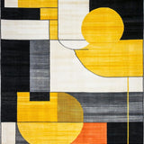 Ultra Soft Area Rug, Non Slip, Stain Resistant, Washable Area Rugs for Living Room, Bedroom, Chic Abstract Textured Aesthetic(Yellow)