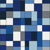 Contemporary Blue Geometric Fusion(Blue)