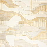Ultra Soft Area Rug, Non Slip, Stain Resistant, Washable Area Rugs for Living Room, Bedroom, Modern Beige Area Featuring Abstract Lines And Gold Accents(Beige)