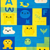 Ultra Soft Area Rug, Non Slip, Stain Resistant, Washable Area Rugs for Living Room, Bedroom, Lively Animal Alphabet Composition(Yellow)