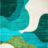 Ultra Soft Area Rug, Non Slip, Stain Resistant, Washable Area Rugs for Living Room, Bedroom, Vibrant Abstract Organic Shapes(Blue)