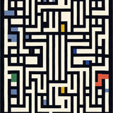 Ultra Soft Area Rug, Non Slip, Stain Resistant, Washable Area Rugs for Living Room, Bedroom, Unique Modernist Pattern Play(Black)