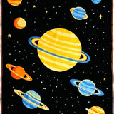 Ultra Soft Area Rug, Non Slip, Stain Resistant, Washable Area Rugs for Living Room, Bedroom, Playful Stellar Exploration Theme(Black)