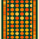 Ultra Soft Area Rug, Non Slip, Stain Resistant, Washable Area Rugs for Living Room, Bedroom, Vintage Geometric Hexagon Fusion(Orange)