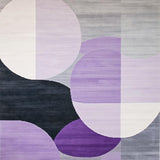 Ultra Soft Area Rug, Non Slip, Stain Resistant, Washable Area Rugs for Living Room, Bedroom, Playful Colorful Crescent(Purple)